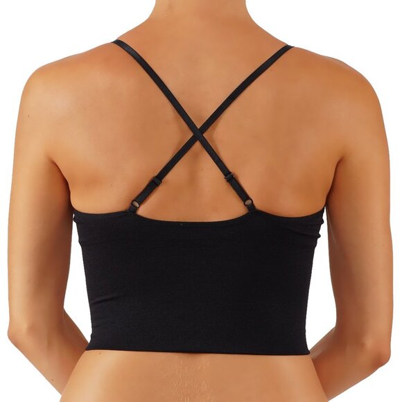Criss cross Bralette Crop top removable padding - Picture 2 of 3